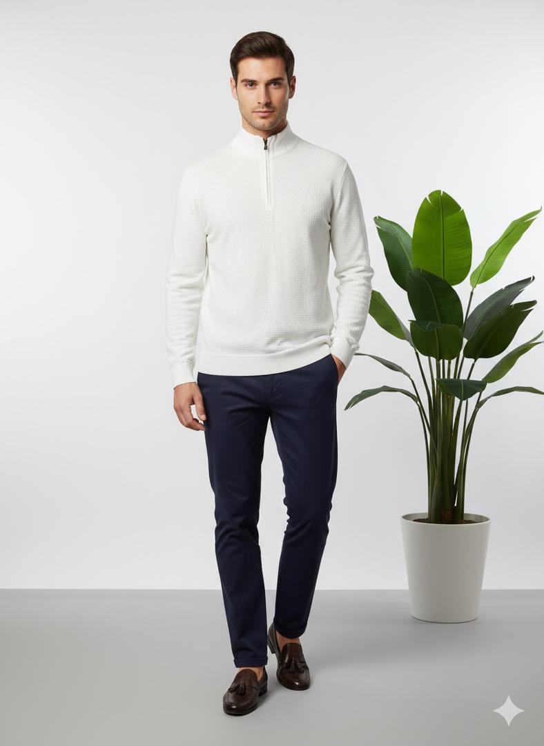 بلوز یقه ایستاده نیم زیپ 3172